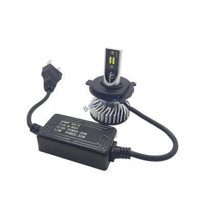 HJG M2 30W AC/DC H4 Headlight LED Bulb 30W LIU HJG M2 30W AC/DC Head Light Lamp H4 LED Mini Projector Lens with Fan for Bike Bulb 4500LM Conversion Kit Hi/Lo Beam Headlight 12V/24V for Motorcycle, Set of 1, White Hi/Lo - Biker.Store - www.biker.store