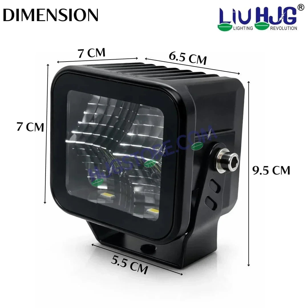 HJG W-08 White Cube Foglight 72W White Foglight White LED Foglight Ultra Wide Spread White Light 72W Foglight Ultra Wide Intensity LED Driving Fog Lights Universal For All Cars & Bikes LIU HJG W-08 White Cube Foglight Driving Lights, Pack of 2 - Biker.Store - www.biker.store