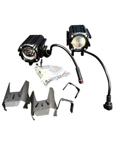 HJG CO-2 30W plus 30W 60W (30 * 2) Future 1 LED Mini Drive Light Red Devil Eye Light Co2 Multiple Connecting Red Yellow White Color With Wiring Harness Kit - Biker.Store - www.biker.store