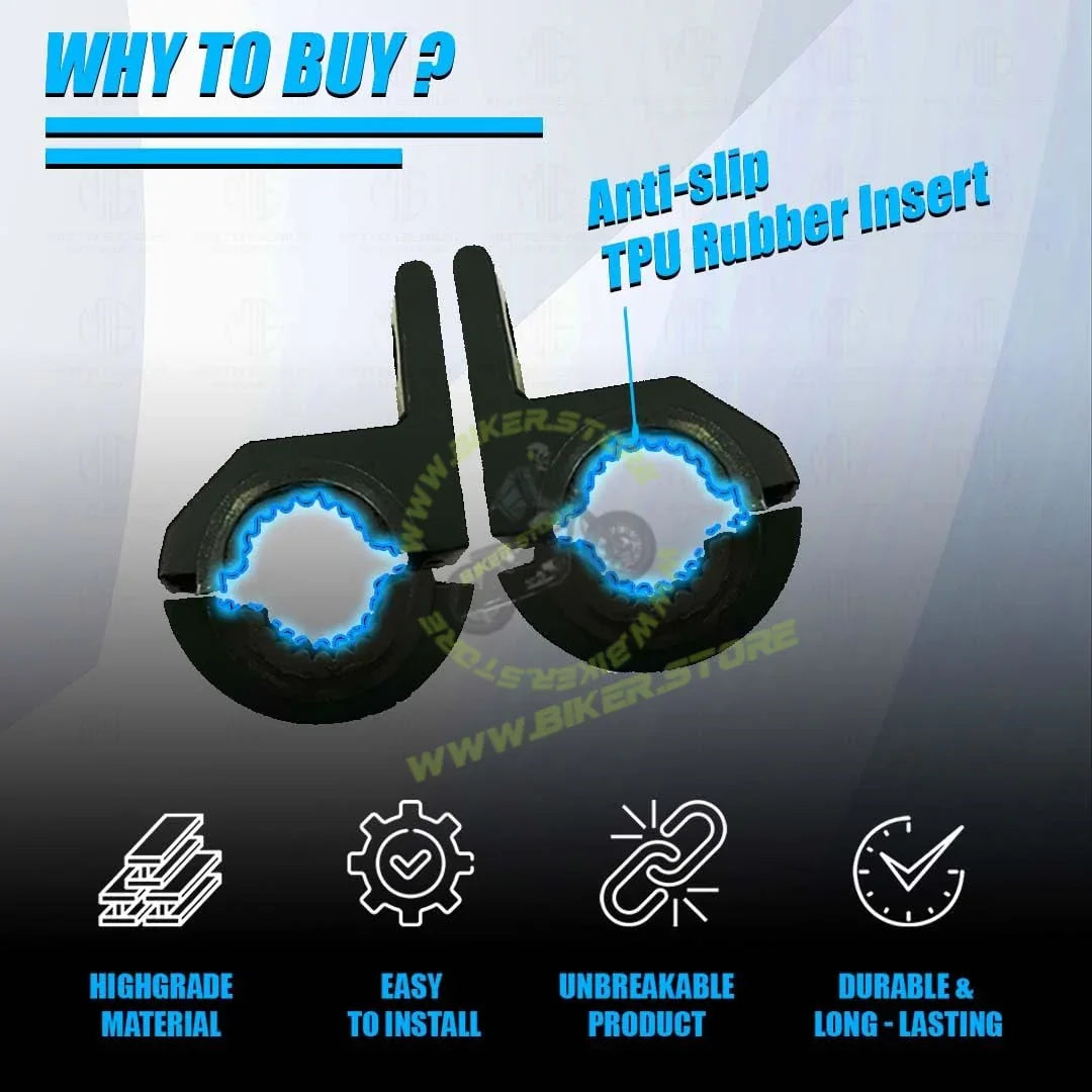 MOTO GENIUS 30MM Universal Fog Light Clamp for All Bikes | Durable Handlebar Mounting Solution ( Pack of 2) - Biker.Store - www.biker.store