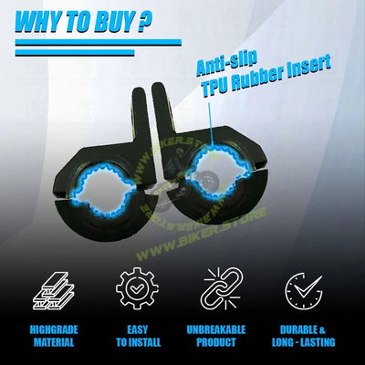 MOTO GENIUS 50MM Universal Fog Light Clamp for All Bikes | Durable Handlebar Mounting Solution( Pack of 2) - Biker.Store - www.biker.store