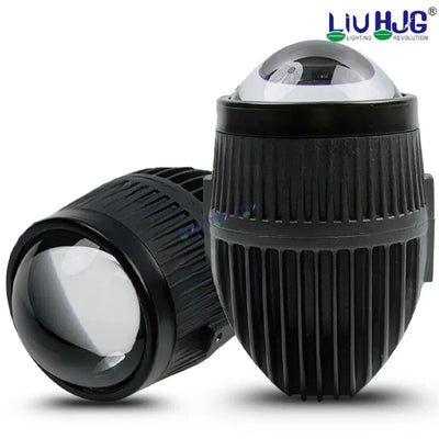HJG New J37 Single Projector Lens 2pc Foglight Single LED Projector Fog Lens 60W with Red DRL Foglight Ultra Wide Dual Intensity LED Fog Lights White/Yellow/Red DRL Projector (60W) Universal For All Cars & Bikes LIU HJG J37 Projector Lens Power Efficient - Biker.Store - www.biker.store