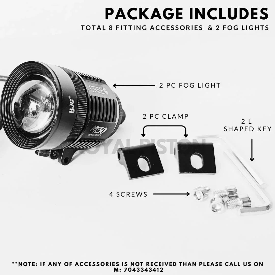 HJG KZ30 120W ORIGINAL Fog Light With Inbuilt 2 In 1 White And Yellow Powerful Fog Light (Original Hjg) Pack Of 2 - Biker.Store - www.biker.store