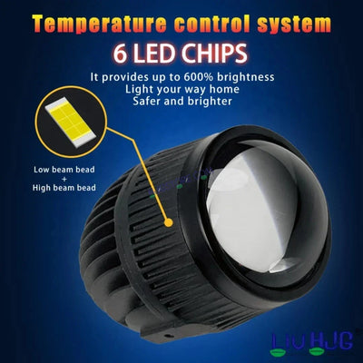 HJG New J37 Single Projector Lens 2pc Foglight Single LED Projector Fog Lens 60W with Red DRL Foglight Ultra Wide Dual Intensity LED Fog Lights White/Yellow/Red DRL Projector (60W) Universal For All Cars & Bikes LIU HJG J37 Projector Lens Power Efficient - Biker.Store - www.biker.store