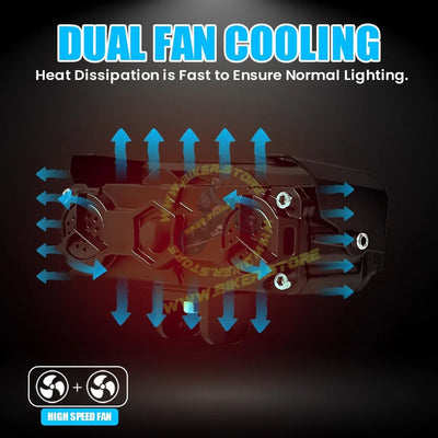 MOTO GENIUS Super Bright 4 LED Fog Light with Switch | Dual Mode and Changing Light, High Low Beam, Aluminum Body, Universal Fit for Motorcycle and Car (Pack of 2) - Biker.Store - www.biker.store