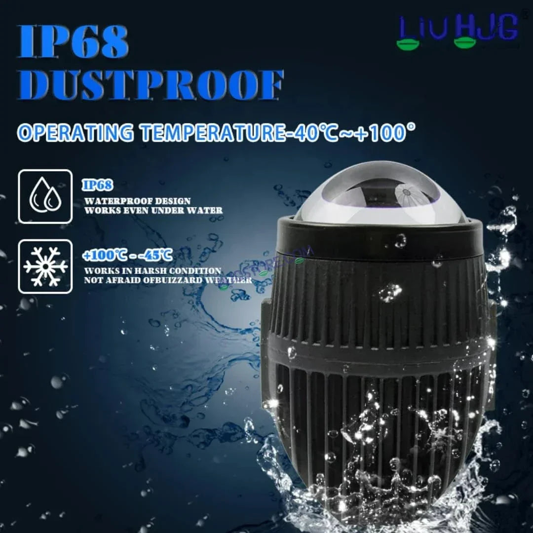 HJG New J37 Single Projector Lens 2pc Foglight Single LED Projector Fog Lens 60W with Red DRL Foglight Ultra Wide Dual Intensity LED Fog Lights White/Yellow/Red DRL Projector (60W) Universal For All Cars & Bikes LIU HJG J37 Projector Lens Power Efficient - Biker.Store - www.biker.store