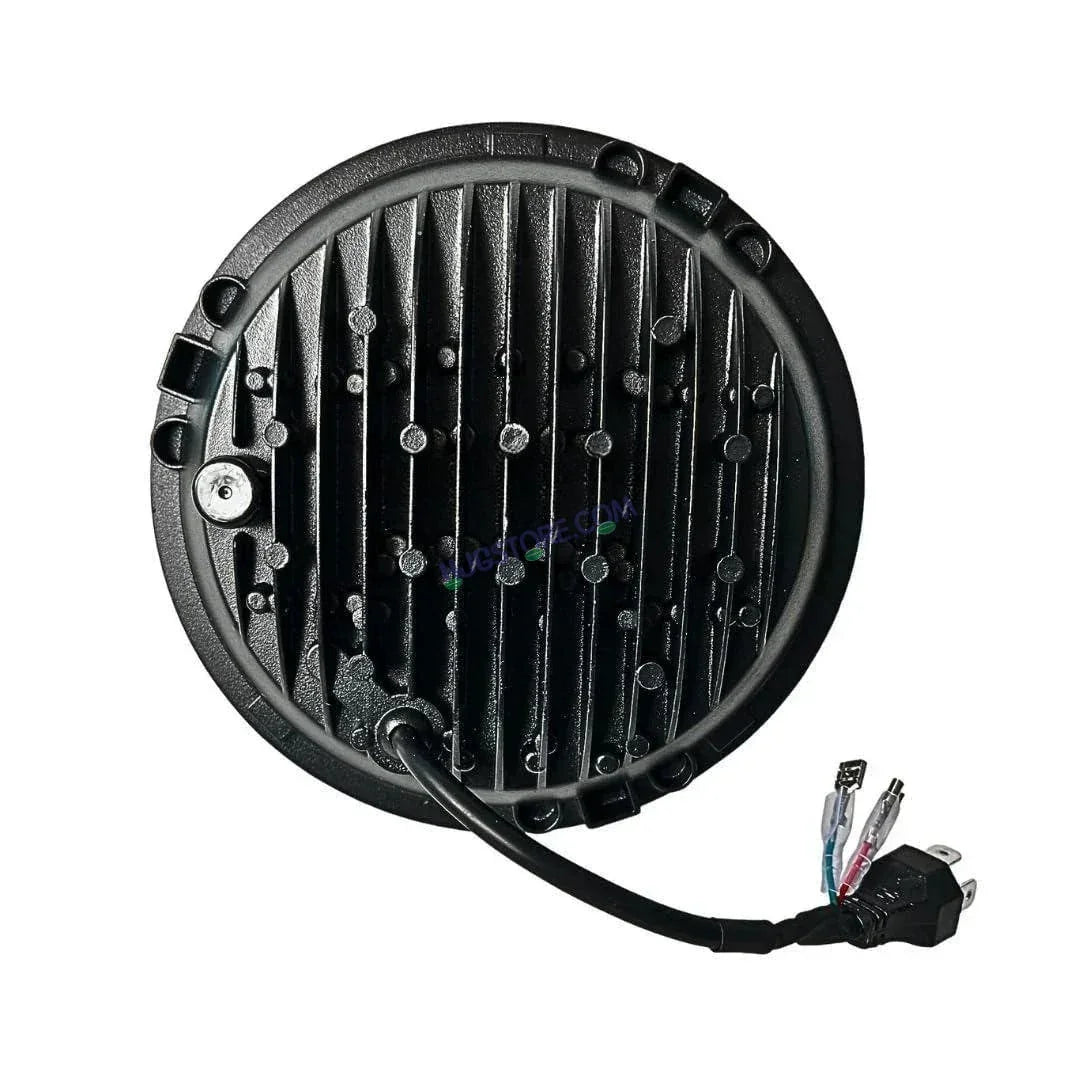 HJG 7 Inch RGB LED Headlight Chakra Headlight Assembly for Thar Royal Enfield | 75-120W CREE/Osram LED Chip Multi color Compatible with Royal Enfield, Jeep, Thar, Gypsy - Biker.Store - www.biker.store