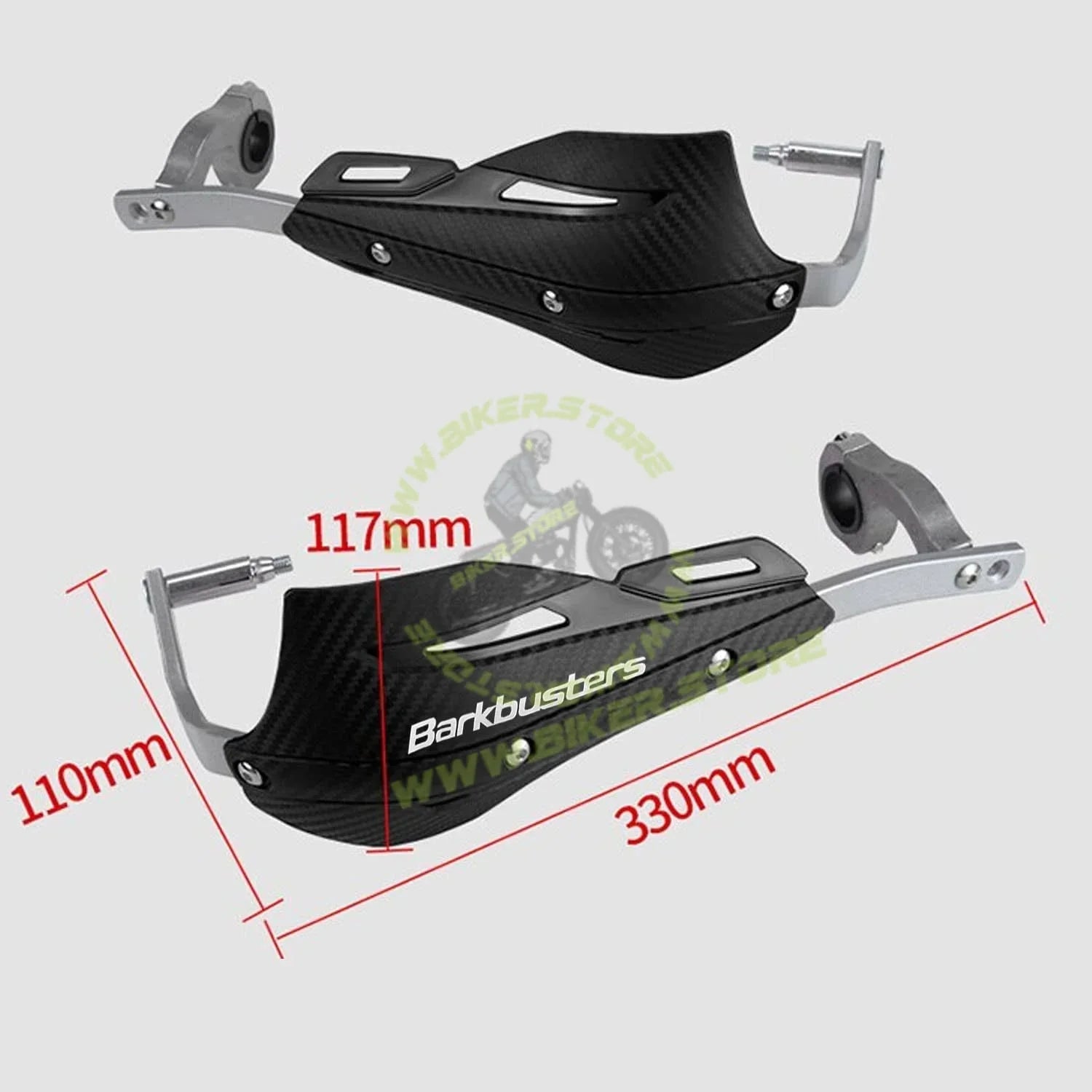 Bark Buster Metal HandGuard (Black) - HAND PROTECTOR for Universal Fit Motorcycles - Biker.Store - www.biker.store