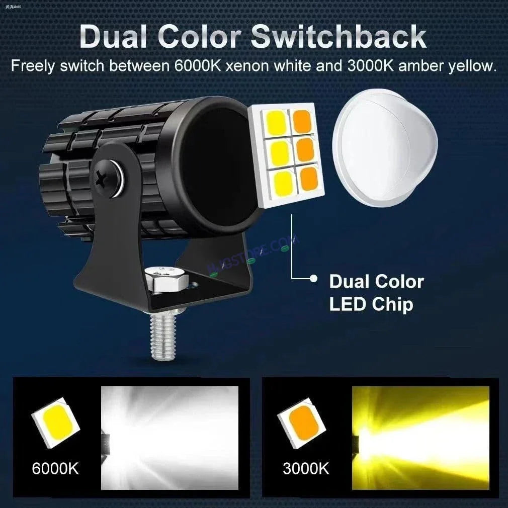 HJG Mini Spot Light Devil with Red DRL, White, Yellow Light Car Motorcycle Truck Off Road 20w Spot Fog Lights Driving Spotlight HJG Original Spot Light Fog light Devil Mini Drive, Pack of 1 - Biker.Store - www.biker.store