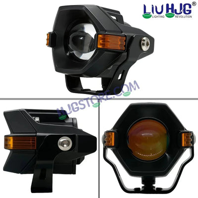 HJG Spaceship Foglight 80W 1 Lens Space Ship Fog Projector Lens 2pc Foglight Red Devil Side Amber DRL Modes 80W Foglight Ultra Wide Dual Intensity LED Fog Lights White/Yellow/Red Projector (80W) Universal For All Cars & Bikes LIU HJG Space Ship Foglight - Biker.Store - www.biker.store