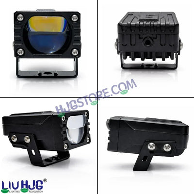 HJG HS99 Foglight Dual Condenser Lens 120W Foglight with Two Type Clamps White Hi/Lo Red Projector Foglight 120W Foglight Ultra Wide Intensity LED Fog Lights White Hi/Lo with Red Devil Fog Universal For All Cars & Bikes LIU HJG HS99 120W Foglight 2pc - Biker.Store - www.biker.store