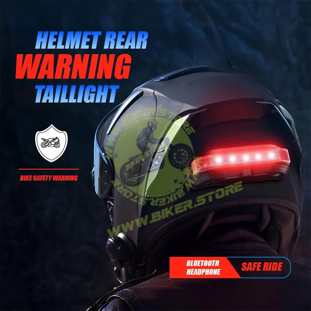 MOTO GENIUS BT80 Motorcycle Helmet Bluetooth Headset with LED Warning Light, Magnetic Mount, Bass Speakers, Fast Charging, Waterproof, for All Helmets - Biker.Store - www.biker.store