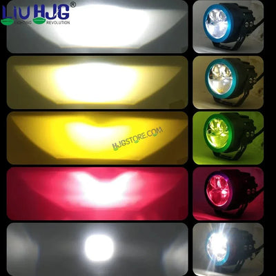 HJG Terminator 2 Projector Foglight 100W with Laser Spot and Wide Spread Red DRL/White/Yellow/Warm White Light 100W Foglight Ultra Wide Dual Intensity LED Driving Fog Lights 3000K/4300K/6500K Universal For All Cars & Bikes LIU HJG Terminator 2 Bi Foglight - Biker.Store - www.biker.store