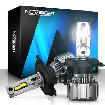 NightEye Novsight H7 LED Headlight Kits (Pack of 2)- Bridgelux-COB LED Chips - 72W 10000Lumens 6500K White - High/Low Beam Headlight/Fog Light Conversion Kit - Biker.Store - www.biker.store