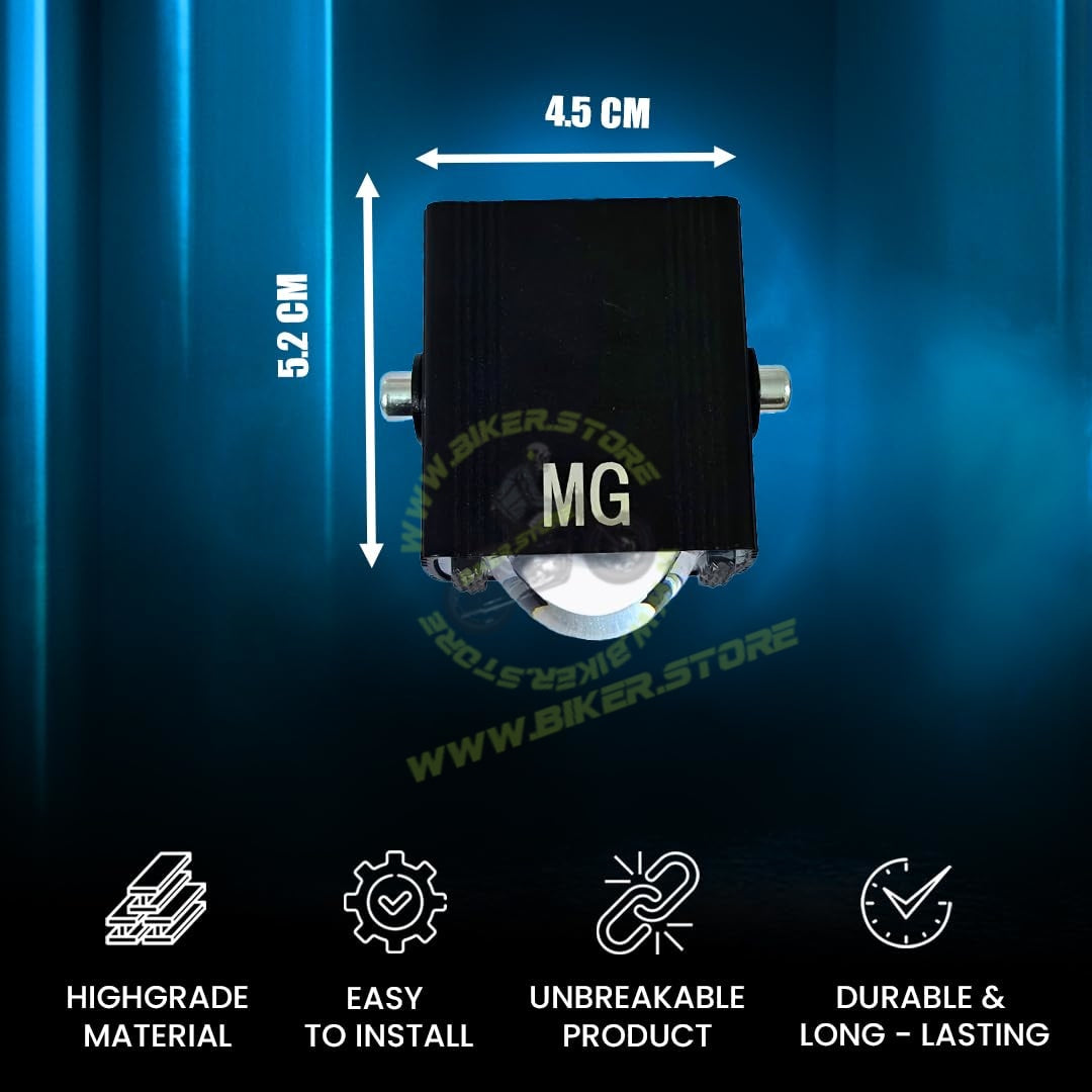 MOTO GENIUS Universal 40W LED Fog Lamp with Switch for Cars and Bikes | Multi-Color Auxiliary Light with White, Yellow, Red Blue and Dual Combo Beams | Waterproof Off-Road Projector Lens Headlight