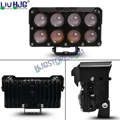 HJG 8 Lens Cube Red Blue 50W JC-33 Foglight with Red Blue Flash Mode 8 Lens Projector Foglight 50W Foglight Ultra Wide Dual Intensity LED Fog Lights White/Yellow/Warm White/Flash/Red Blue DRL Universal For All Cars & Bikes LIU HJG 8 Lens Cube Red Blue Fog - Biker.Store - www.biker.store