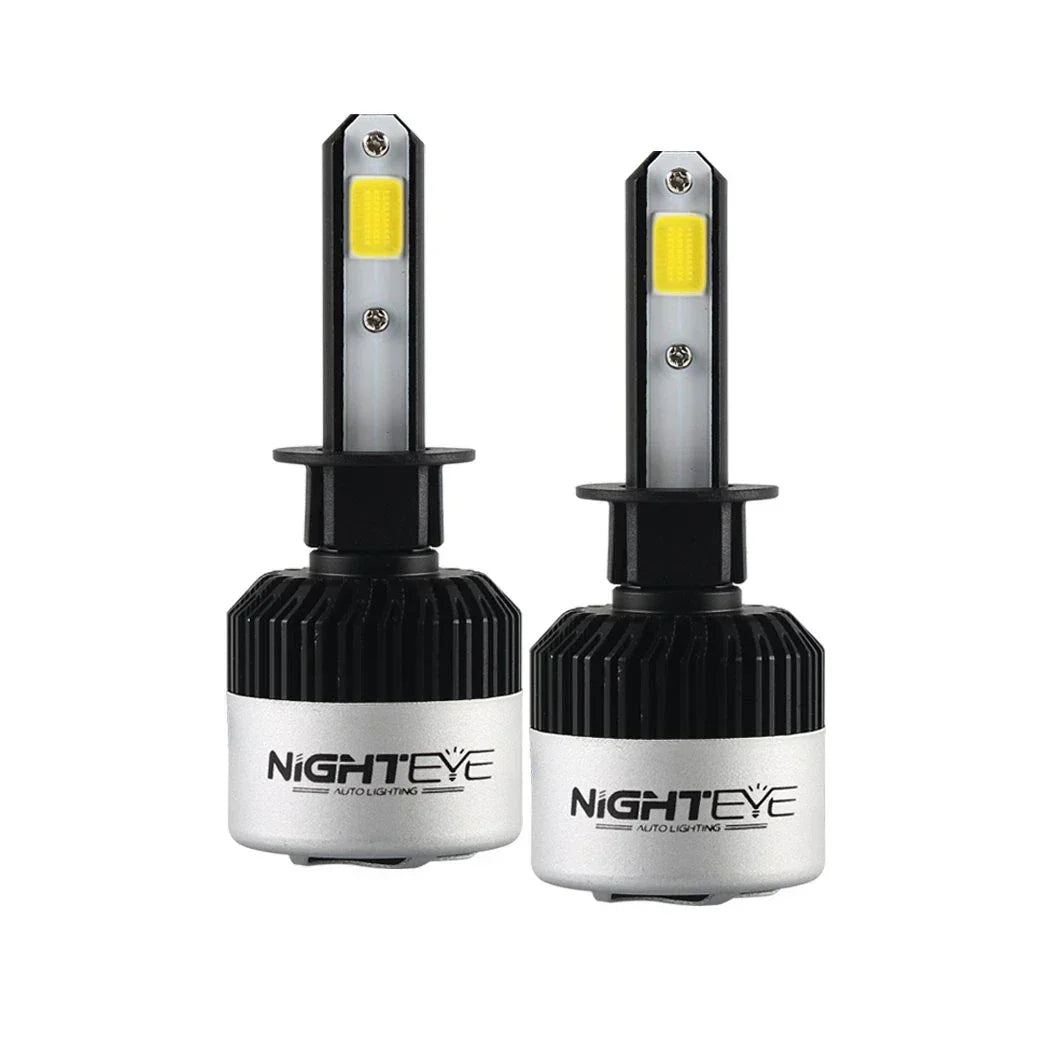 ORIGINAL NIGHTEYE H1 LED Headlight Bulb for Car and Bike White, 72 Watt, 2 Bulbs - 9000 Lumens ULTRA BRIGHT, Type H1 - Biker.Store - www.biker.store