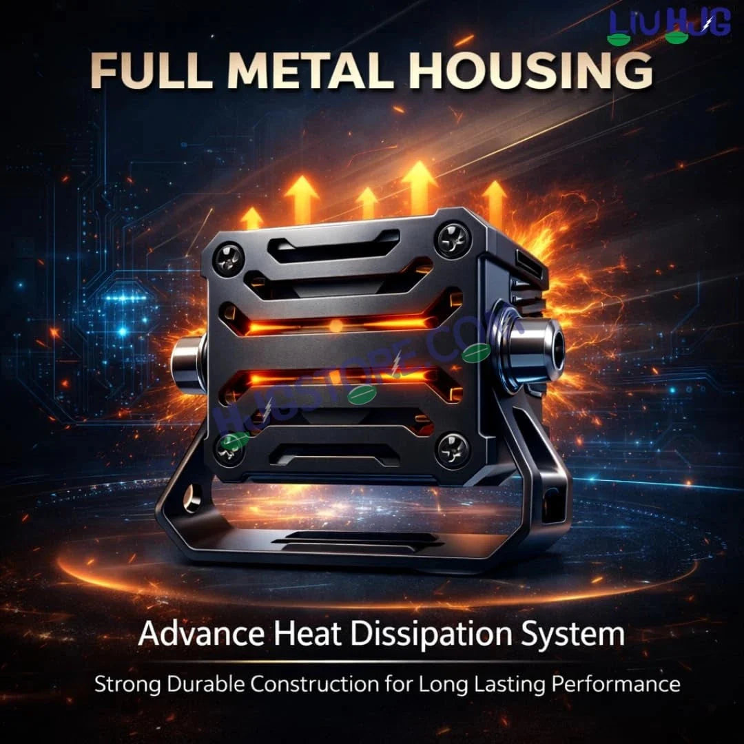 HJG Bezel-less HS114 Foglight Single Condenser Lens 60W Foglight White/Yellow Hi/Lo Red Projector Foglight 60W Foglight Ultra Wide Intensity LED Fog Lights White/Yellow Hi/Lo with Red Devil Fog Universal For All Cars & Bikes LIU HJG HS114 60W Foglight 2pc - HJGstore.com