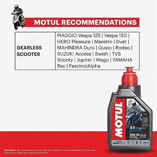 Motul Scooter LE 10W-30 Engine Oil for Gearless Scooters – Advanced Engine Protection, Smooth Pickup, Better Mileage & Long-Lasting Performance, 800 ml - Biker.Store - www.biker.store
