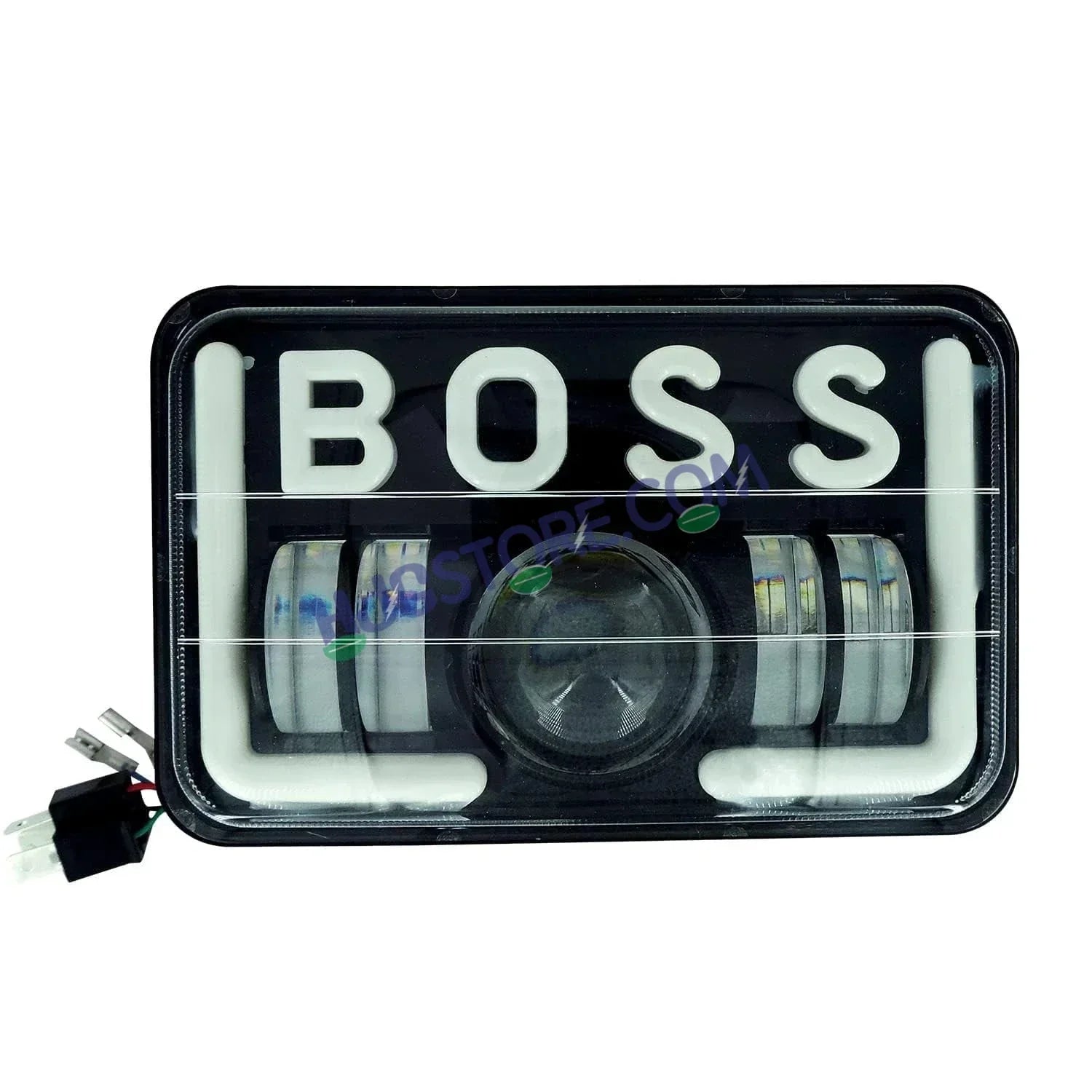 HJG 12V 40W LED Headlight BOSS for Hero Splendor Series – White Beam with Red/Blue DRL, Durable Waterproof Motorcycle Headlamp (Pack of 1) - Biker.Store - www.biker.store