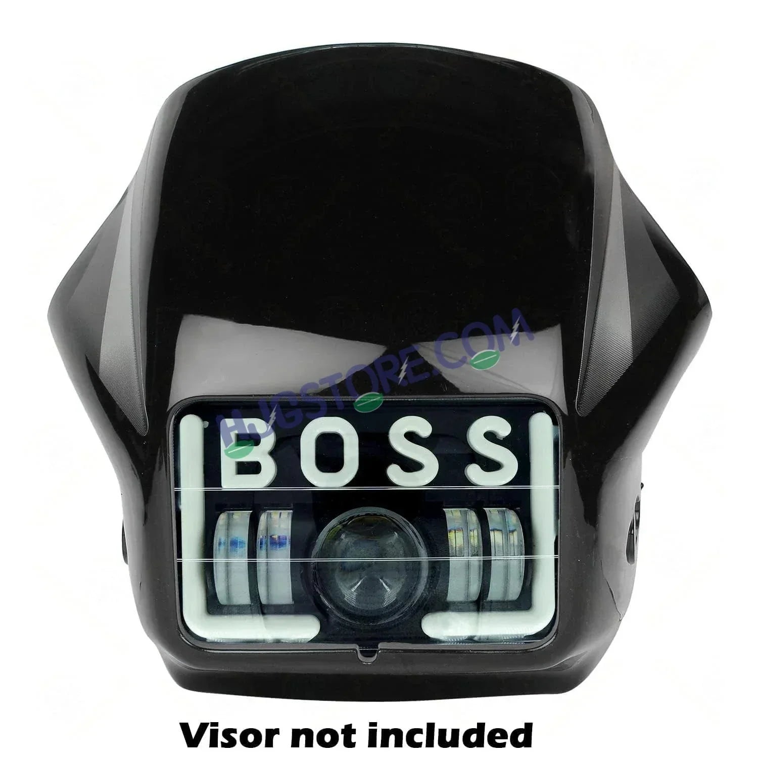 HJG 12V 40W LED Headlight BOSS for Hero Splendor Series – White Beam with Red/Blue DRL, Durable Waterproof Motorcycle Headlamp (Pack of 1) - Biker.Store - www.biker.store