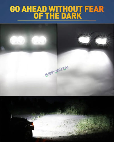 HJG 2 LED CREE 4 Inch Fog Light 100W 20000 Lumens Fog Light 2 LED CREE 2pc Foglight Spread Light Fog 100W with 20000 Lumens Brightness Foglight Ultra Wide Intensity LED Fog Lights 2 LED CREE (100W) Universal For All Cars & Bikes LIU HJG 2 LED CREE 4 Inch - Biker.Store - www.biker.store