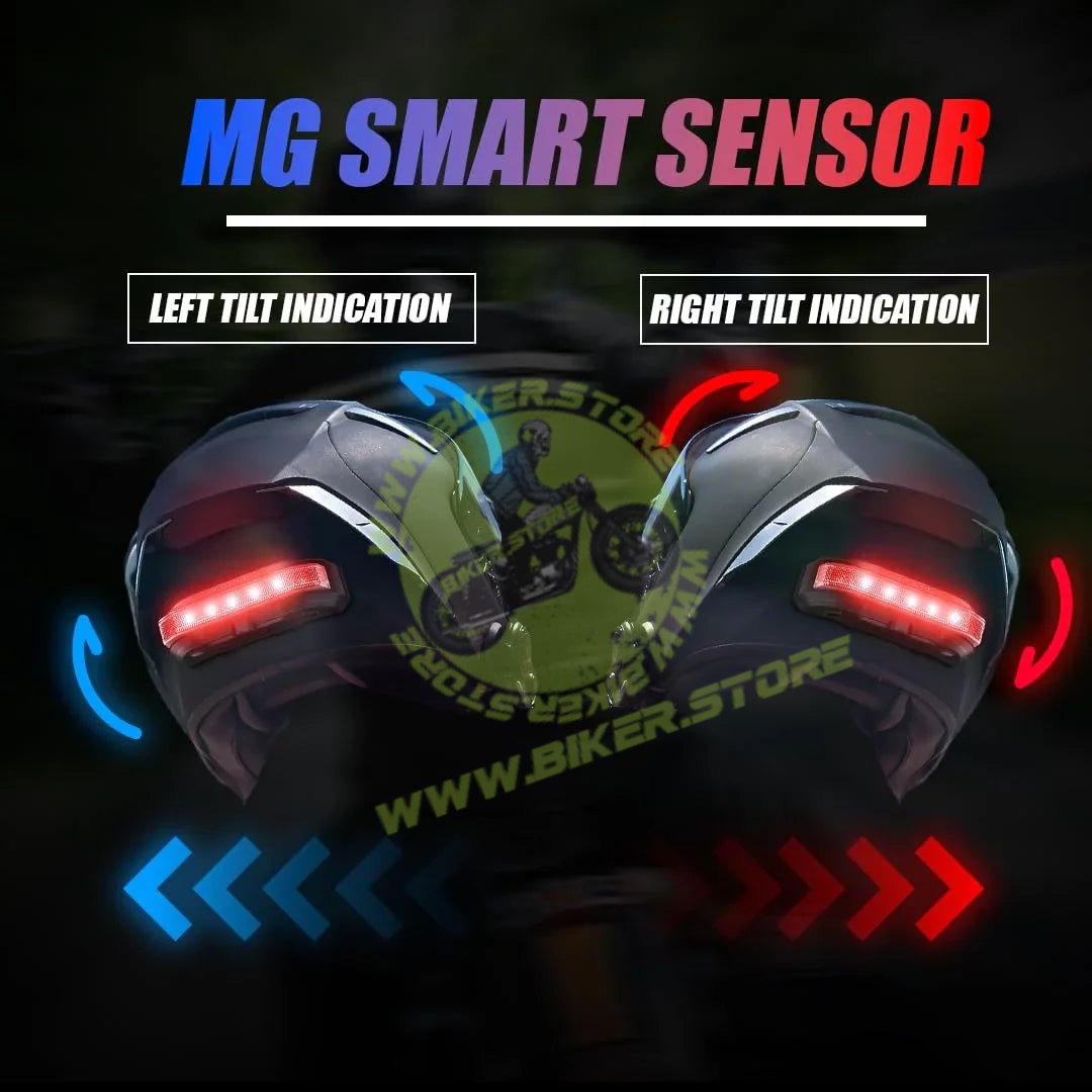 MOTO GENIUS BT80 Motorcycle Helmet Bluetooth Headset with LED Warning Light, Magnetic Mount, Bass Speakers, Fast Charging, Waterproof, for All Helmets - Biker.Store - www.biker.store
