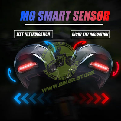 MOTO GENIUS BT80 Motorcycle Helmet Bluetooth Headset with LED Warning Light, Magnetic Mount, Bass Speakers, Fast Charging, Waterproof, for All Helmets - Biker.Store - www.biker.store