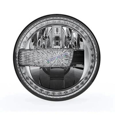HJG Crystal Minus 7 Inch Headlight Assembly White LED Headlight Minus Crystal Headlight Assembly for Thar Royal Enfield | 75-120W CREE/Osram LED Chip Multi color High/Low Beam, DRL Compatible with Royal Enfield, Jeep, Thar, Gypsy - Biker.Store - www.biker.store