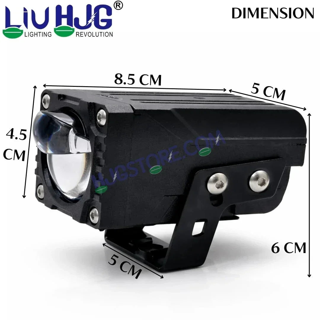 HJG HS104 Wide Lens Foglight Dual Condenser Lens 120W Foglight with Two Type Clamps White Hi/Lo Red Projector Foglight 120W Ultra Wide Intensity LED Fog Lights White Hi/Lo with Red Devil Fog Universal For All Cars & Bikes LIU HJG HS104 120W Foglight 2pc - Biker.Store - www.biker.store