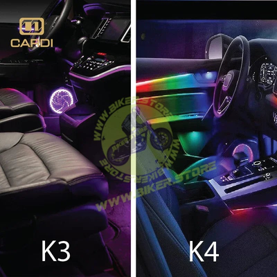 Cardi K4 Plus Ambient Light | K4 Plus 7th Gen, 6-in-1 | Ambient Smart LED Light Strip Kit for Interior Car Lighting | Universal Atmosphere Ambient Lighting Solution with App control - Biker.Store - www.biker.store