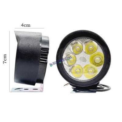 HJG 6 LED Yellow Fog Lights for Bikes and Cars High Power, Heavy clamp and Strong ABS Plastic. (6 led Cap Set with Switch) Yellow Only with Flash Mode - Biker.Store - www.biker.store