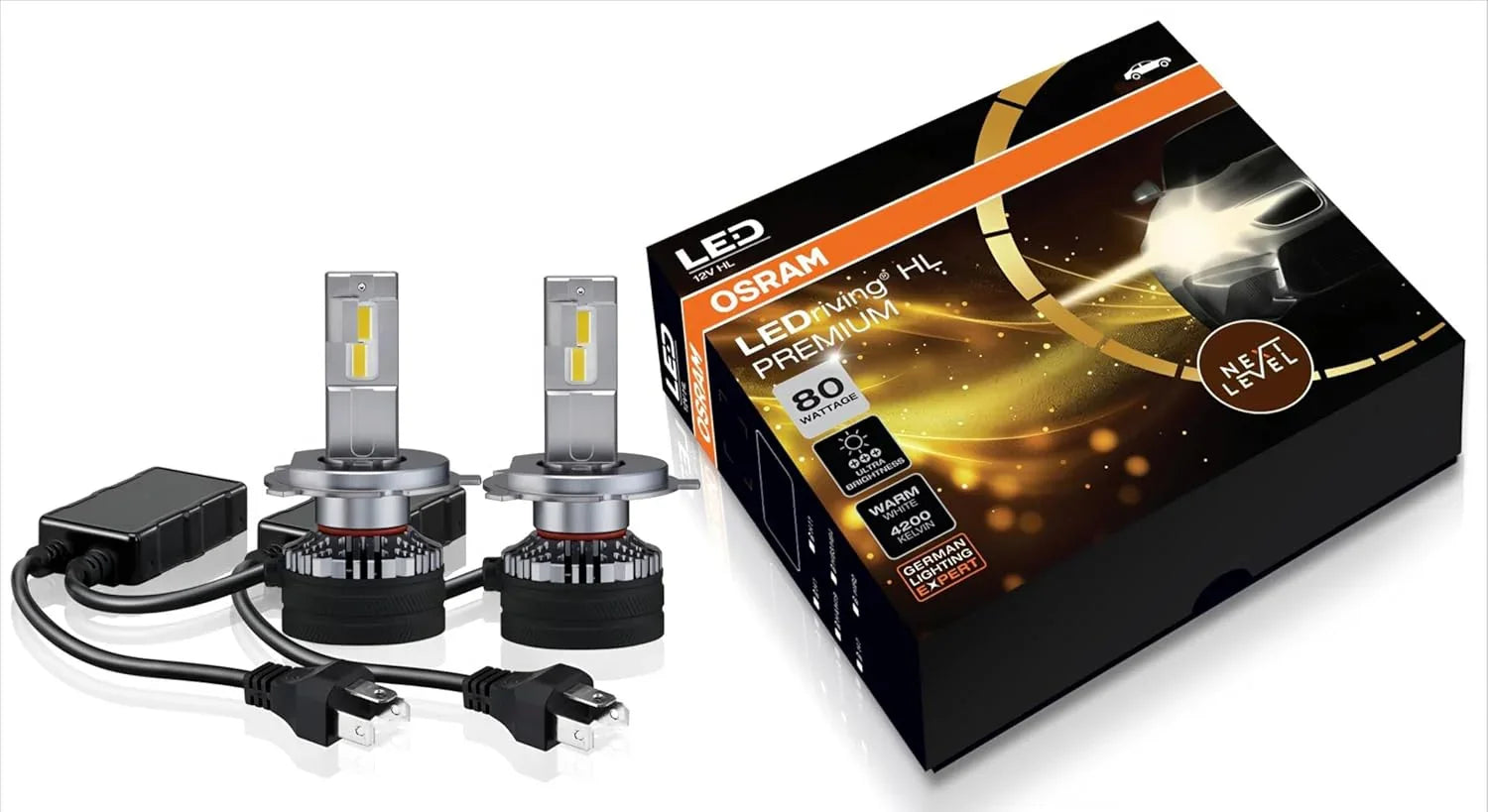 OSRAM HIR2/9012 LED Headlight Bulb, 80W, Pair - Biker.Store - www.biker.store