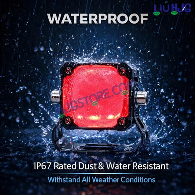 HJG Bezel-less HS114 Foglight Single Condenser Lens 60W Foglight White/Yellow Hi/Lo Red Projector Foglight 60W Foglight Ultra Wide Intensity LED Fog Lights White/Yellow Hi/Lo with Red Devil Fog Universal For All Cars & Bikes LIU HJG HS114 60W Foglight 2pc - HJGstore.com