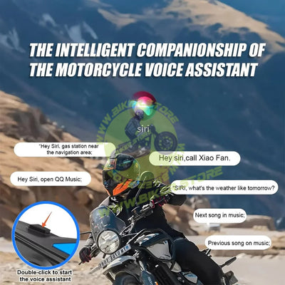 MOTO GENIUS JYD-C68 Bluetooth Helmet Headset for Motorcycle Riders | Wireless Hands-Free Music & Call System, Noise Reduction Mic, Waterproof IPX56, 25H Battery, RGB Light - Biker.Store - www.biker.store