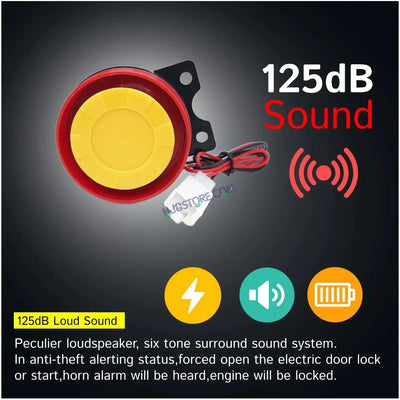 HJG Push Button Alarm System Kit Keyless Start One-Way Bike Alarm Kit for Two Wheeler Security HJG Anti-Theft Alarm System Kit (Loud Siren, Flashing Light 125 dB) LIU HJG Push Button Alarm System Kit - Biker.Store - www.biker.store