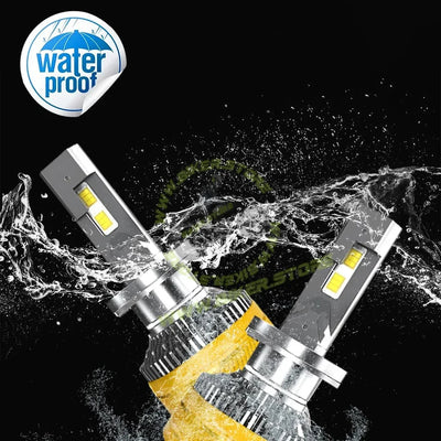 MOTO GENIUS Super Bright 300W LED Headlight Conversion Kit for Car & Motorbike, Waterproof Steel & Aluminium Design, High Performance, Energy Efficient (H4) Pack of 2 - Biker.Store - www.biker.store