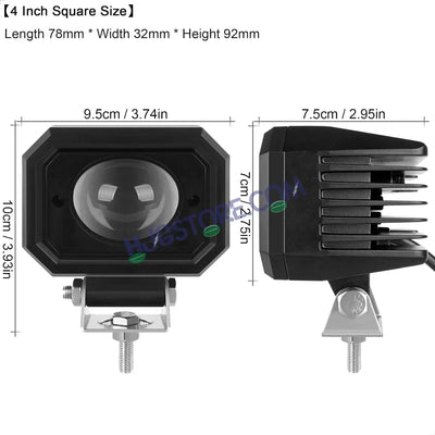 HJG 4 Inch Cube Pod Fog Light 120W 12000 Lumens Fog Light 2pc Foglight Pod Projector Spot Foglight 120W Foglight Ultra Wide Intensity 3000K/6500K LED Fog Lights 4 Inch Cube Light (120W) Universal For All Cars & Bikes LIU HJG 4 Inch Cube Pod Foglights - Biker.Store - www.biker.store