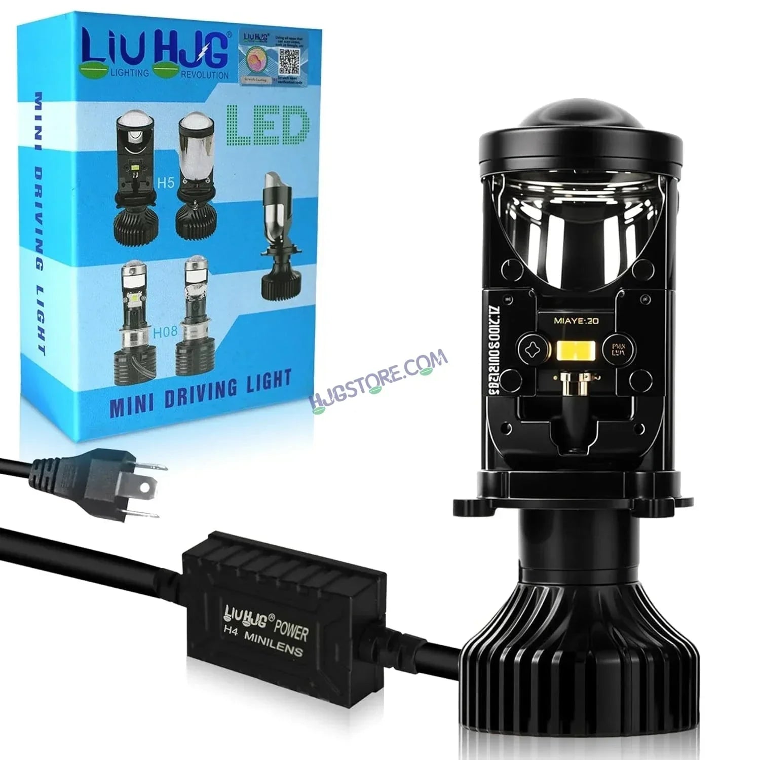 HJG Y6 Projector Lens Set of 2 H4 LED Bulb 100W Car HJG Y6 Projector Light Lamp H4 LED Mini Projector Lens with Fan for Bike & Car Bulb 7000LM Conversion Kit Hi/Lo Beam Headlight 12V/24V for Motorcycle & Car, Set of 2, Car, White - Biker.Store - www.biker.store