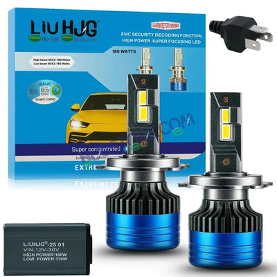 HJG 180W H4 2pc LED Headlight Bulbs H4 Adjustable Holder LED Bulb AC/DC Headlight White 6500K 180W Headlight Bulbs for Bike Car LED Light H4 Hi/Lo Beam Headlight 12V/24V for Bike/Car, LIU HJG 180W H4 Socket Bulbs Pack of 2, H4 Socket - Biker.Store - www.biker.store