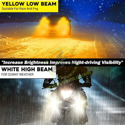 MOTO GENIUS 60W Super Bright 4 LED Fog Light | Dual Color & | High/Low Beam | Waterproof Aluminum Housing | Universal Fit for Car & Motorcycle - Biker.Store - www.biker.store