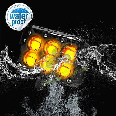 MOTO GENIUS 60W Super Bright 6 LED Fog Light | Dual Color & | High/Low Beam | Waterproof Aluminum Housing | Universal Fit for Car & Motorcycle - Biker.Store - www.biker.store