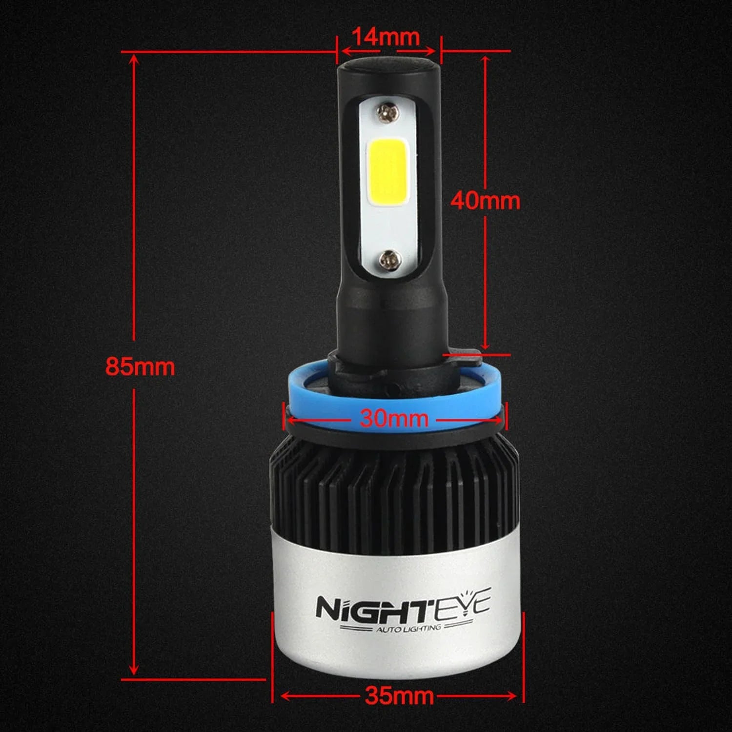 ORIGINAL NIGHTEYE 9005/HB3 LED Headlight Bulb for Car and Bike White, 72 Watt, 2 Bulbs - 9000 Lumens ULTRA BRIGHT, Type 9005/HB3 - Biker.Store - www.biker.store