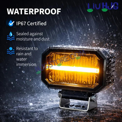 HJG W-07 Minus Cube Foglight 50W White/Amber Foglight White/Yellow DRL Dual LED Foglight Amber/White DRL White Light 50W Foglight Ultra Wide Dual Intensity LED Driving Fog Lights Universal For All Cars & Bikes LIU HJG W-07 Minus Cube Foglight, Pack of 2 - Biker.Store - www.biker.store