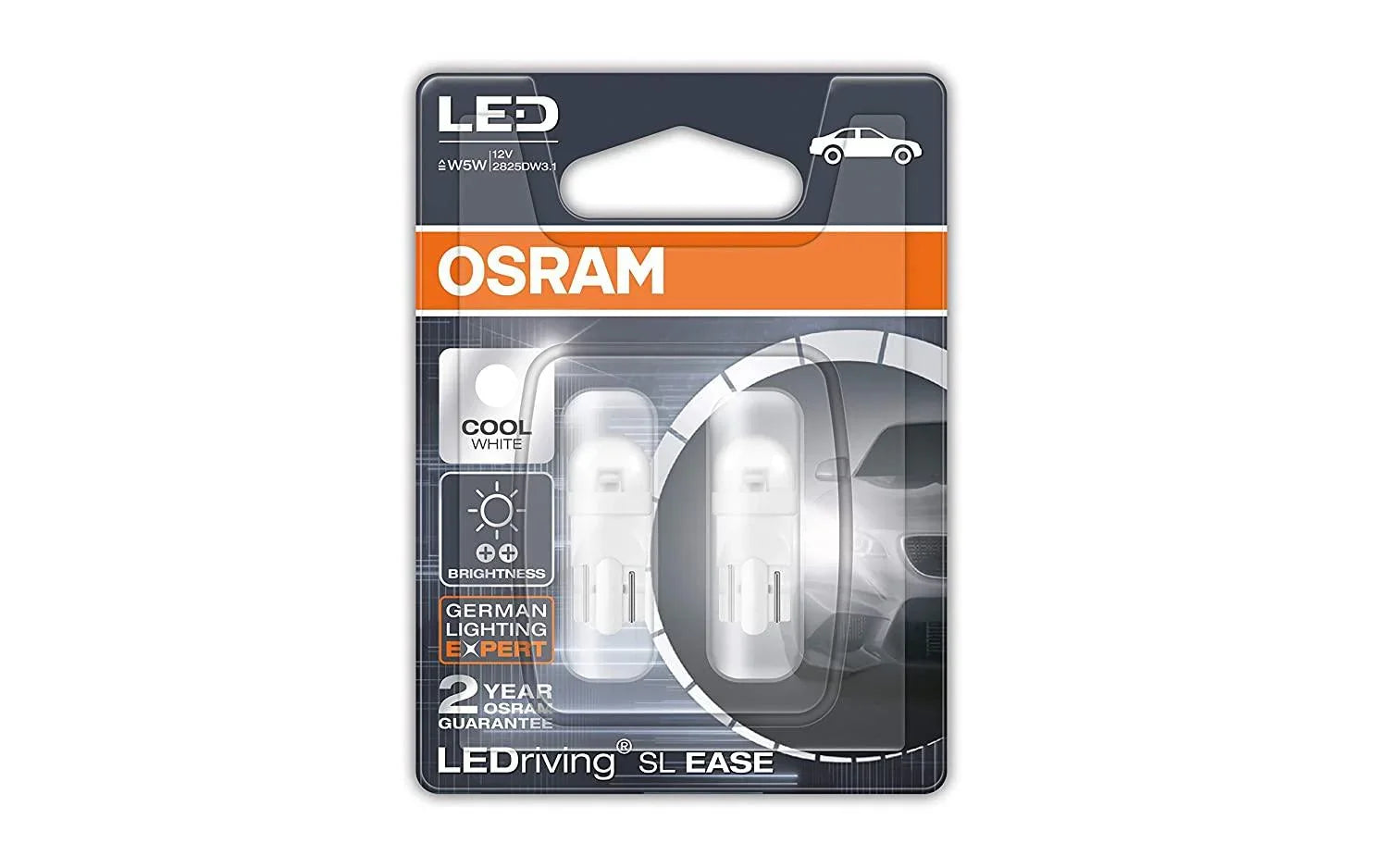 OSRAM LED T10 Parking Lamps, 6000K, Cool White, Pair - Biker.Store - www.biker.store