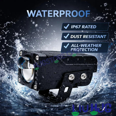 HJG HS104 Wide Lens Foglight Dual Condenser Lens 120W Foglight with Two Type Clamps White Hi/Lo Red Projector Foglight 120W Ultra Wide Intensity LED Fog Lights White Hi/Lo with Red Devil Fog Universal For All Cars & Bikes LIU HJG HS104 120W Foglight 2pc - Biker.Store - www.biker.store