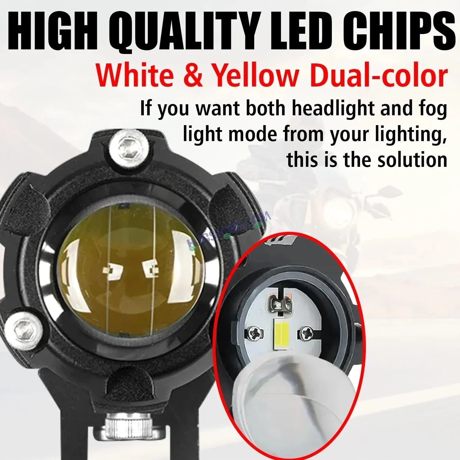 LIUHJG LIU HJG Heavy Mini Drive with Canbus LED Fog Light Bulb Lamp For Cars and Motorcycles Dual Color (White & Yellow) With Cooling Fan 2Pcs with Canbus Wiring - Biker.Store - www.biker.store