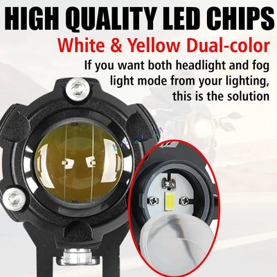 LIUHJG LIU HJG Heavy Mini Drive with Canbus LED Fog Light Bulb Lamp For Cars and Motorcycles Dual Color (White & Yellow) With Cooling Fan 2Pcs with Canbus Wiring - Biker.Store - www.biker.store