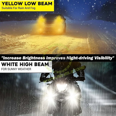 MOTO GENIUS 60W Super Bright 6 LED Fog Light | Dual Color & | High/Low Beam | Waterproof Aluminum Housing | Universal Fit for Car & Motorcycle - Biker.Store - www.biker.store