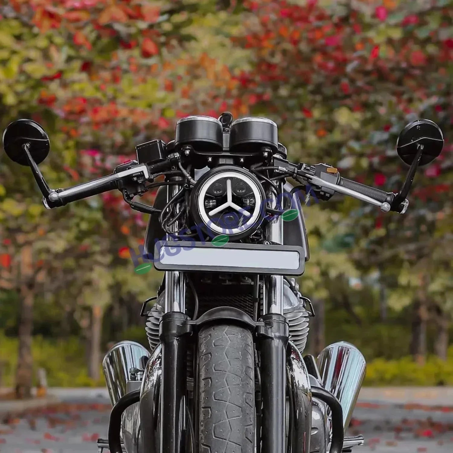 HJG Y Shape 7 Inch Mercedes Benz Headlight Assembly Projector Ultra Wide 7 Inch Headlight Assembly 90W White LED Headlight Assembly for Royal Enfield | 80-100W CREE/Osram LED Chip Multi color White/Yellow Compatible with Royal Enfield, Jeep, Thar, Gypsy - Biker.Store - www.biker.store